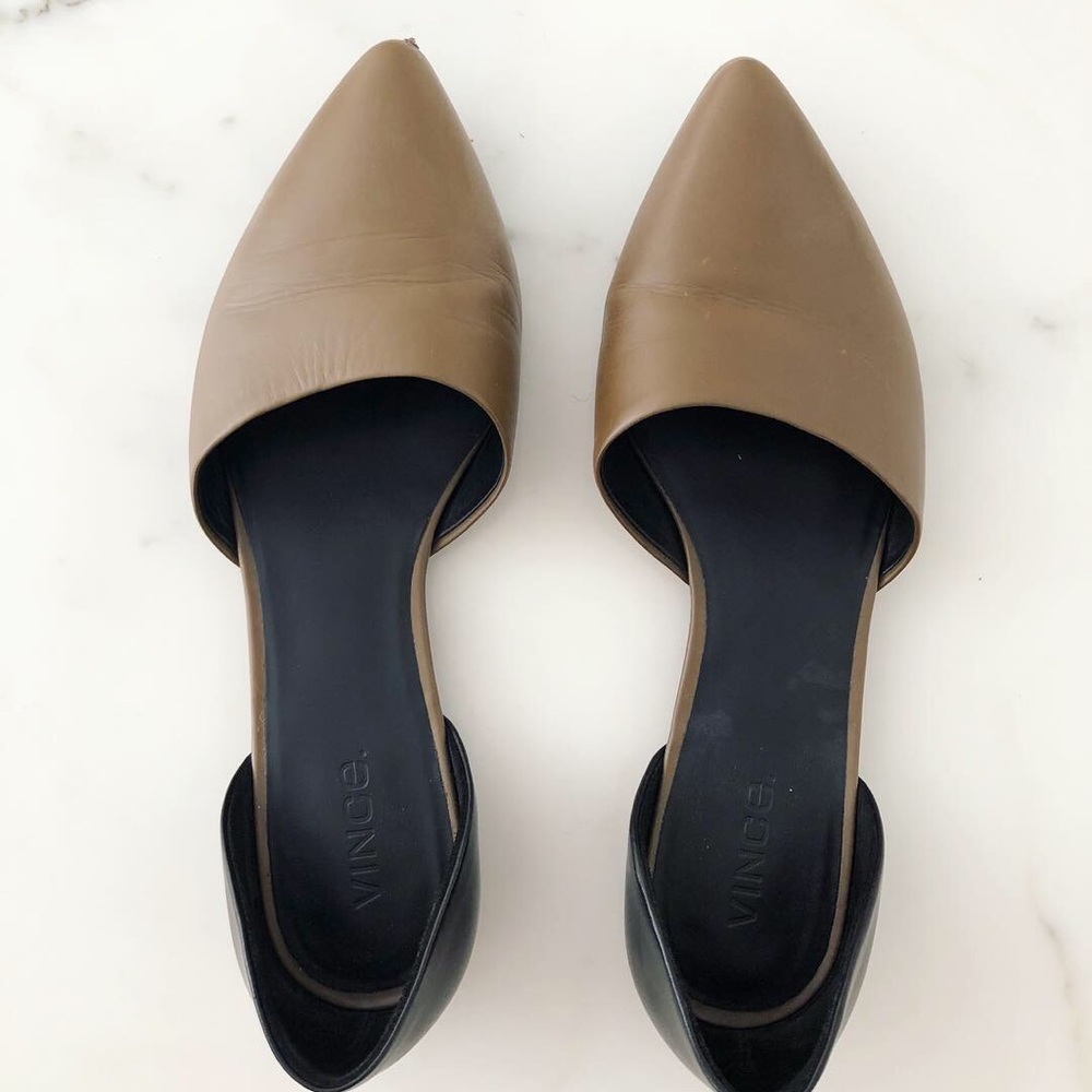 Vince Leather D’Orsey Flats